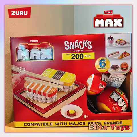 ZURU MAX 零食积木盲盒迷你零食可爱饰品惊喜球拼装玩具时尚儿童玩耍收藏礼物