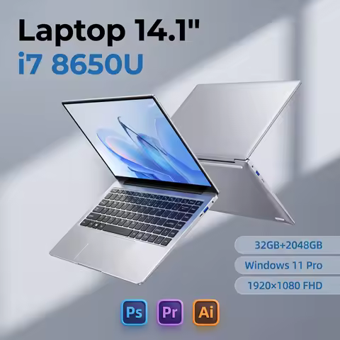 2026 新款超薄 14.1 英寸酷睿 i7-8650U 笔记本电脑 32GB RAM 2TB M.2 SSD Windows 11 Pro 商务办公学生电脑