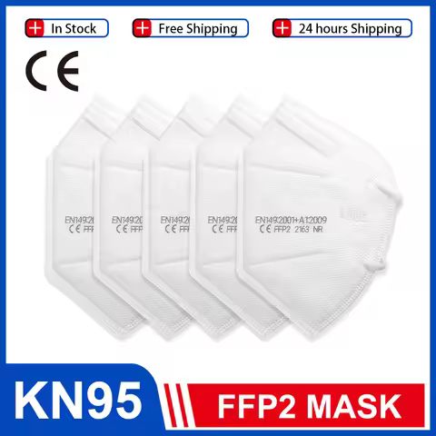 10-100片KN95口罩5层过滤防尘口PM2.5睫毛膏FFP2无纺布健康防护N95口罩快速交货