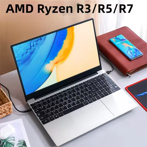 AMD Ryzen R5 R7 超薄游戏笔记本电脑 15.6 英寸 IPS 笔记本电脑便携式笔记本电脑 PC Windows11 指纹低价交易