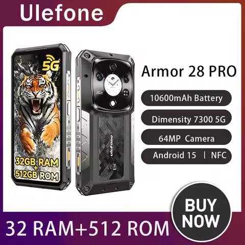 Ulefone Armor 28 Pro 5G AI 三防手机 512GB ROM 智能手机 120W MTK Dimensity 7300 10600mAh 6.67”AMOLED 64MP 手机