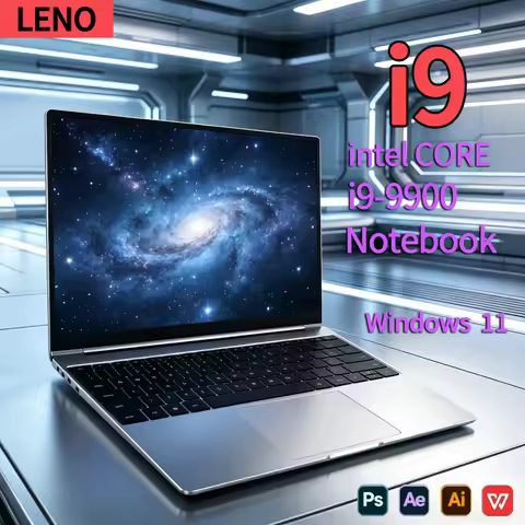 LENO 15.6 英寸英特尔酷睿 i9-9900 4K 高清笔记本电脑 Win11 16GB RAM 2TB SSD 超薄便携式游戏商务笔记本电脑