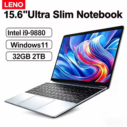 LENO 超薄 15.6 英寸笔记本电脑 32GB 2TB Windows 11 英特尔酷睿 i9-9880 游戏办公便携式商务学生笔记本电脑