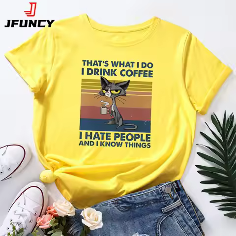JFUNCY 5XL 女式 T 恤夏季短袖棉质印花 T 恤女上衣超大女休闲 T 恤