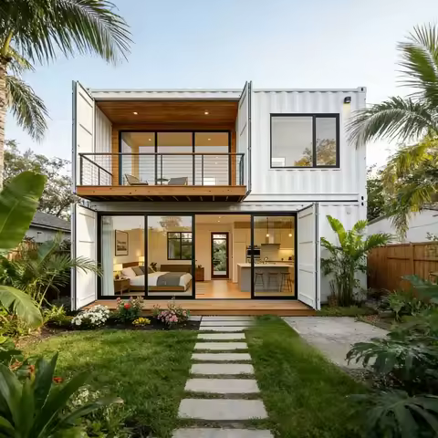 现代预制小屋可折叠集装箱房屋，带浴室和厨房