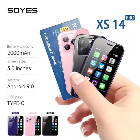 SOYES XS14 Pro 3.0 英寸 4G 迷你智能手机 Android 9 双 SIM 卡 Face ID 双摄像头 WIFI 蓝牙 FM 热点 GPS OTG 手机